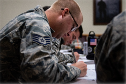 airman taking notes