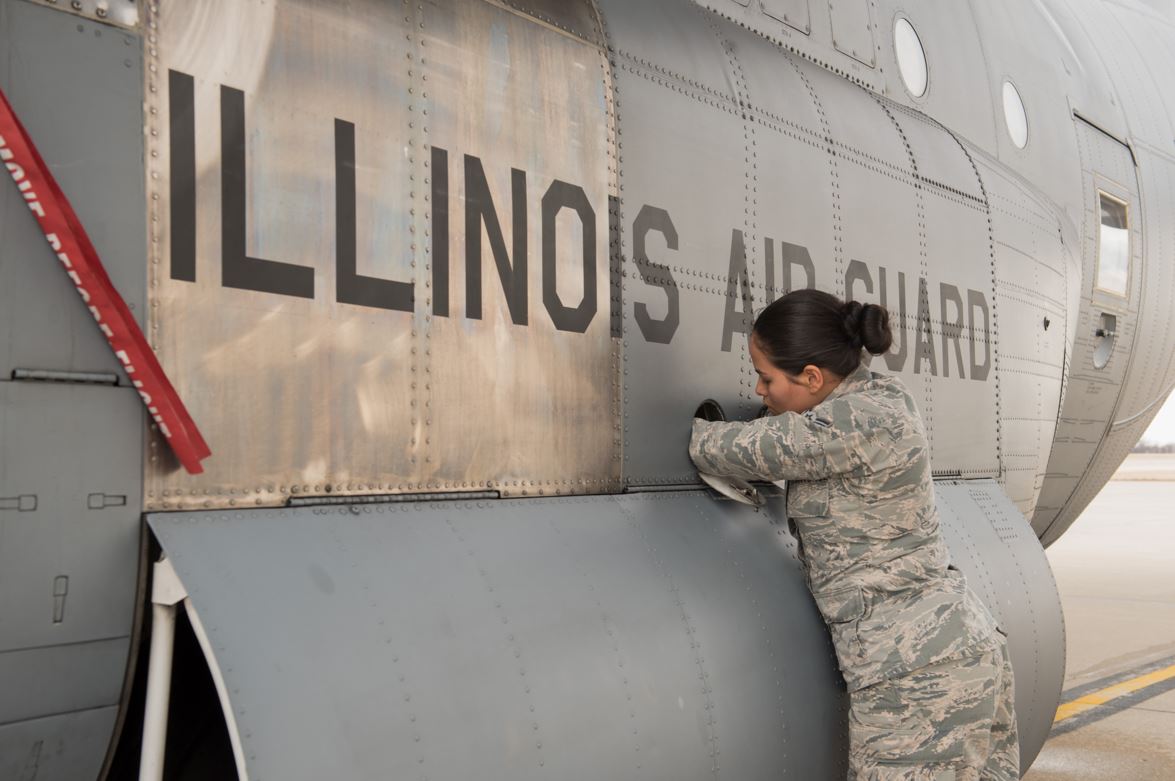 Airman working on an aircraft