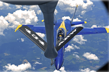 F18 being refueled in the air