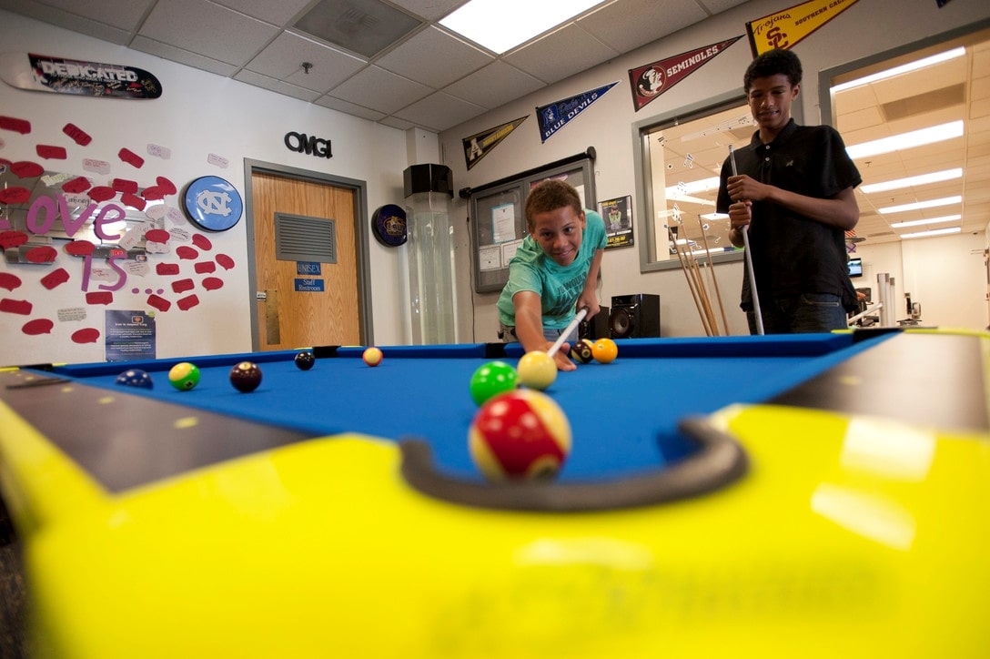 kids playing pool