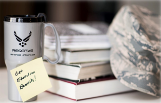 coffee cup next to book